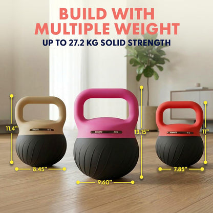 Set di kettlebell Soft Drop da 3 pezzi - Rosa Beige Viola, 27.2kg
